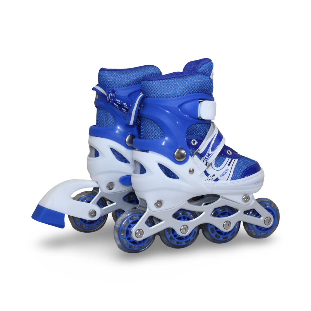 Power Superb Adjustable Inline Roller Skate Shoes (31-34) – Blue