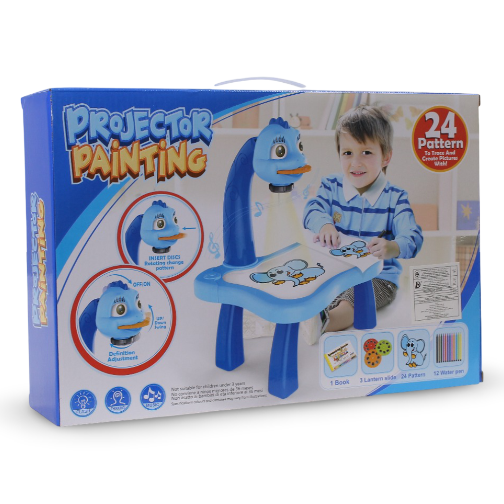 Erasable Projector Painting – Blue  with 12 Water Pens
