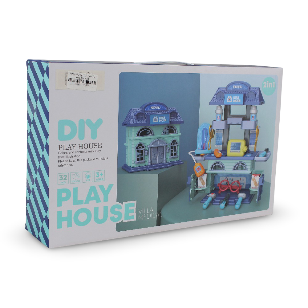 DIY 2-in-1 Play House Villa Medical toy set