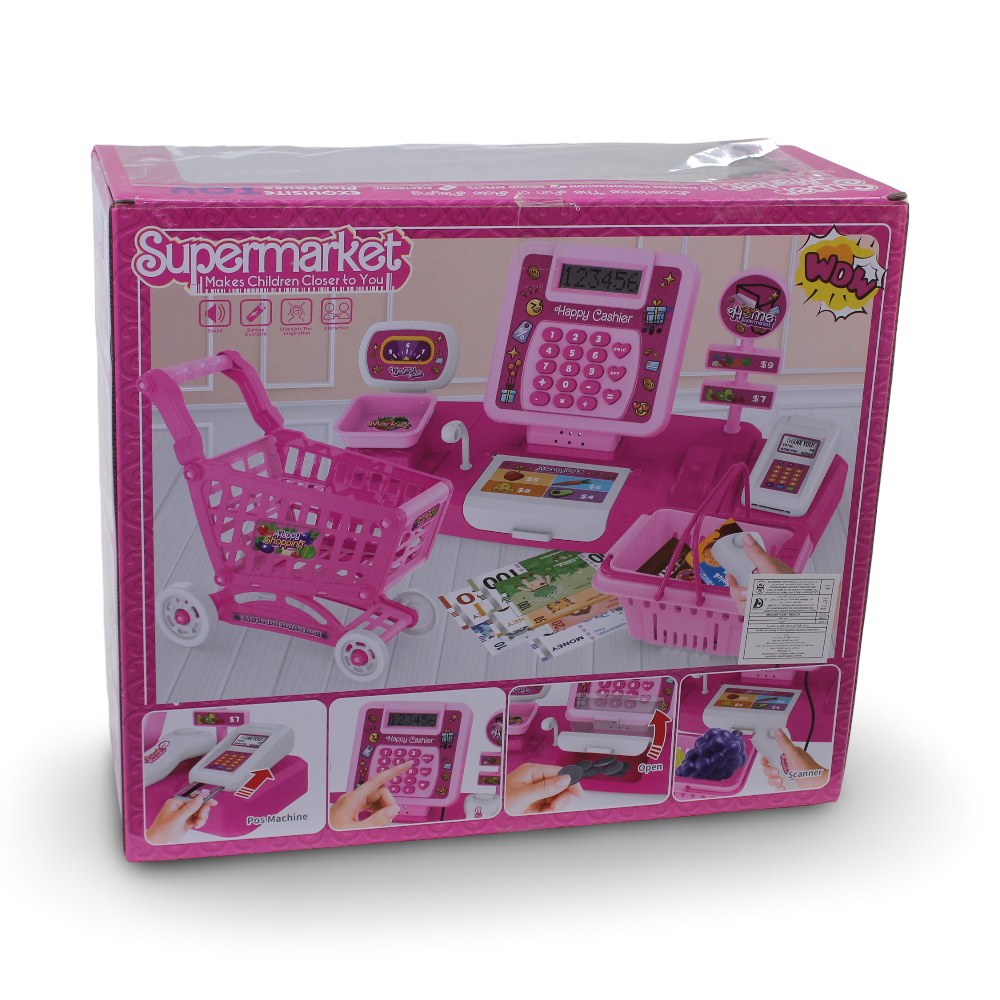 Supermarket Cash Register Playset – Pink
