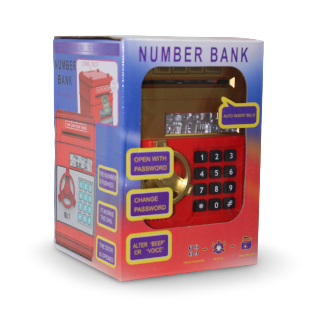 Children's Electronic ATM Piggy Bank – Red - Toys - OKO