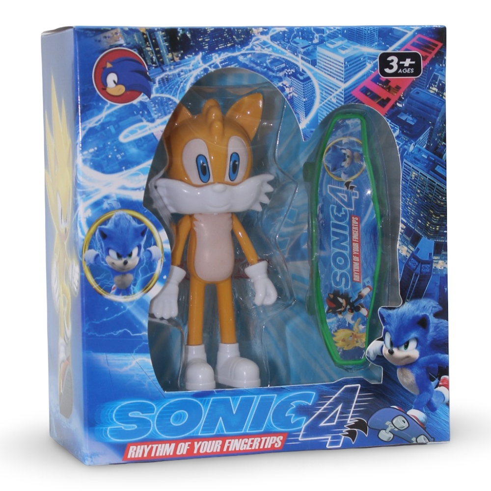 Sonic 4 Action Figure with Skateboard – Yellow