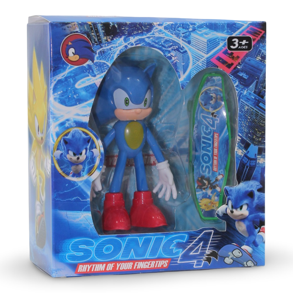 Sonic 4 Action Figure with Skateboard – Blue