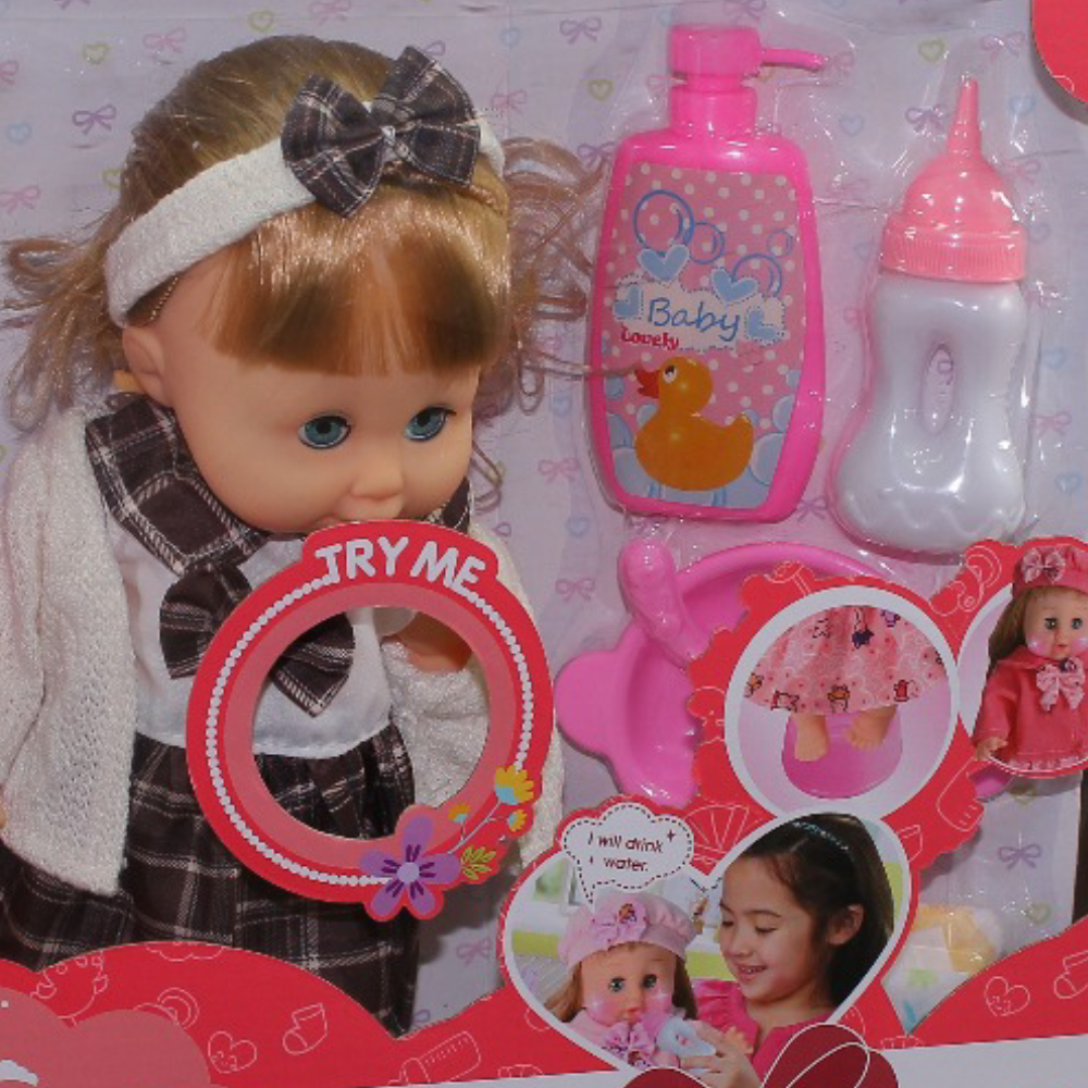 Cufan Playtime Babies Doll Set – Brown Checks