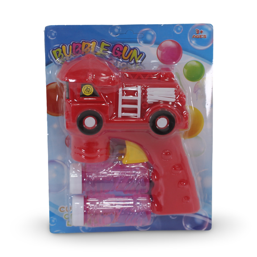 Bubble Gun Toy with Bubble Solution – Red