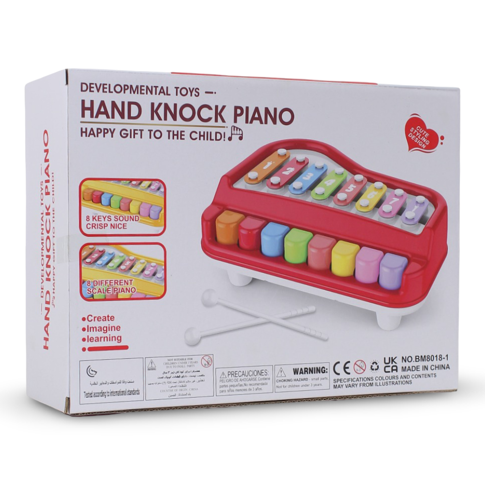 Hand Knock Piano Toy – Red