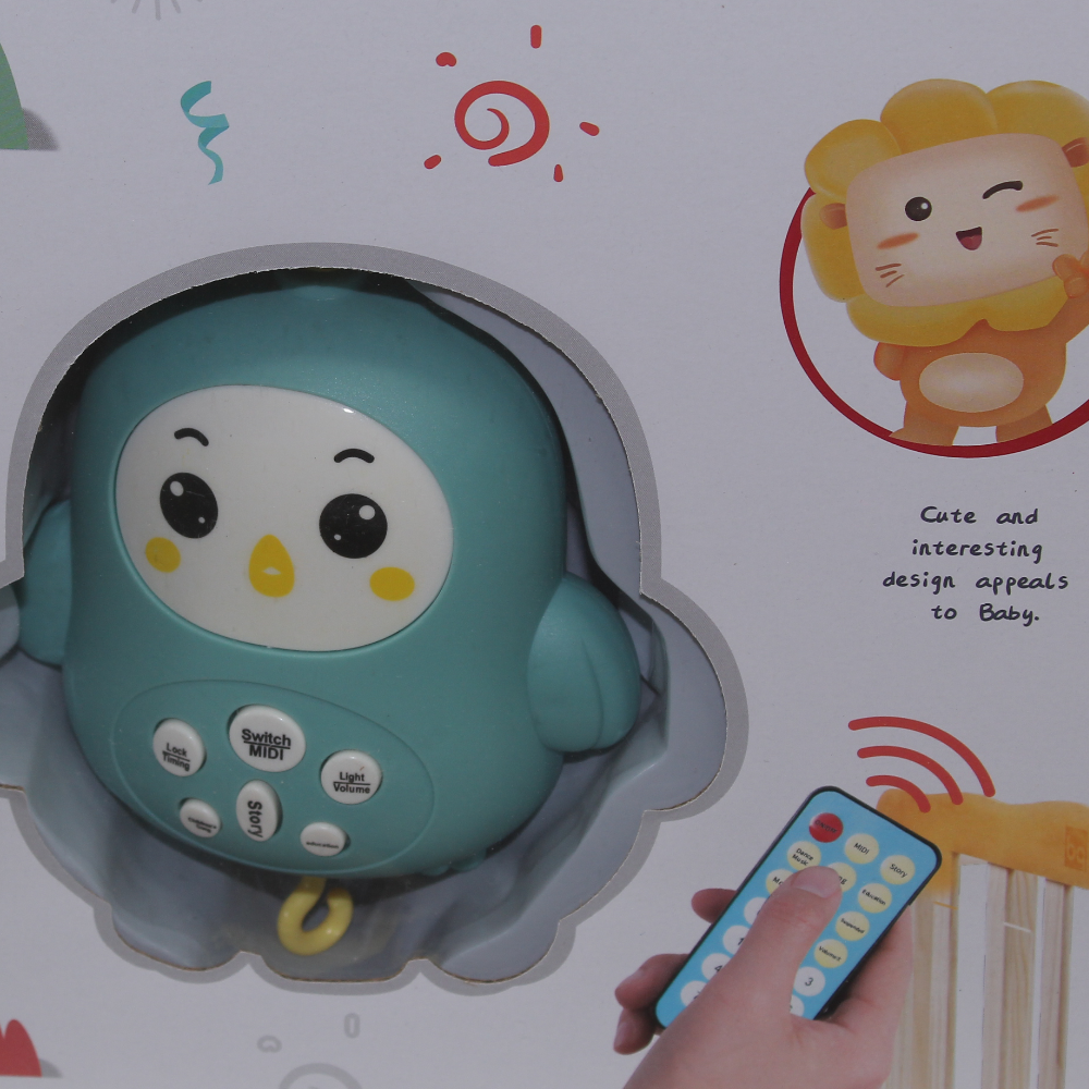 "Happy Bed Bell" Musical Mobile for Baby Crib – Mint