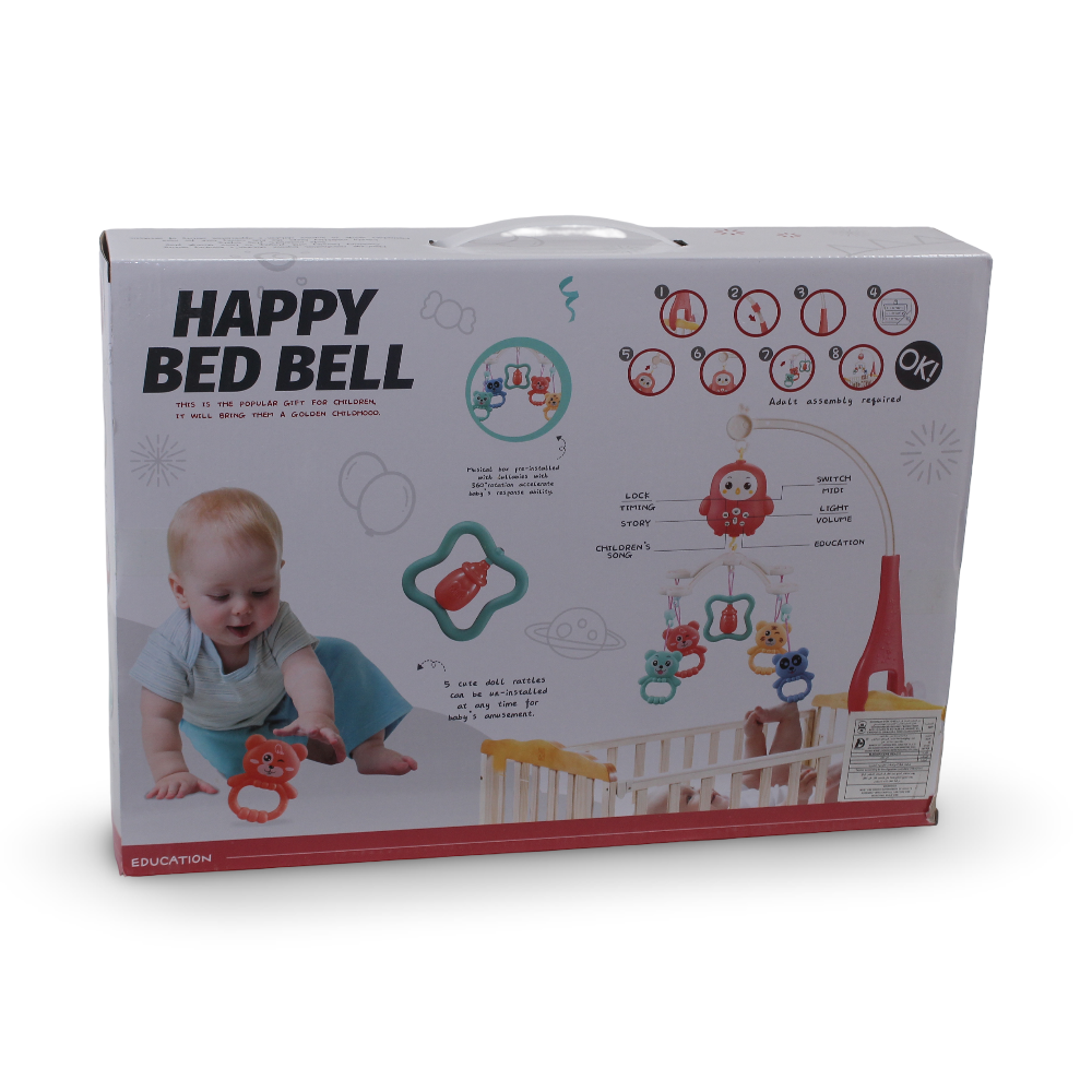 "Happy Bed Bell" Musical Mobile for Baby Crib – Mint
