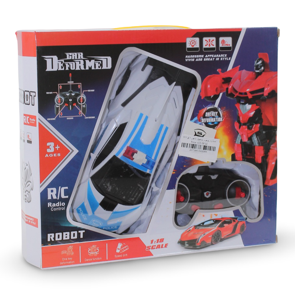 Remote Control Transforming Police Robot Car – 1:18 Scale