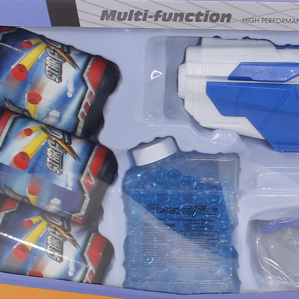 2-in-1 Foam & Gel Space Gun – Blue