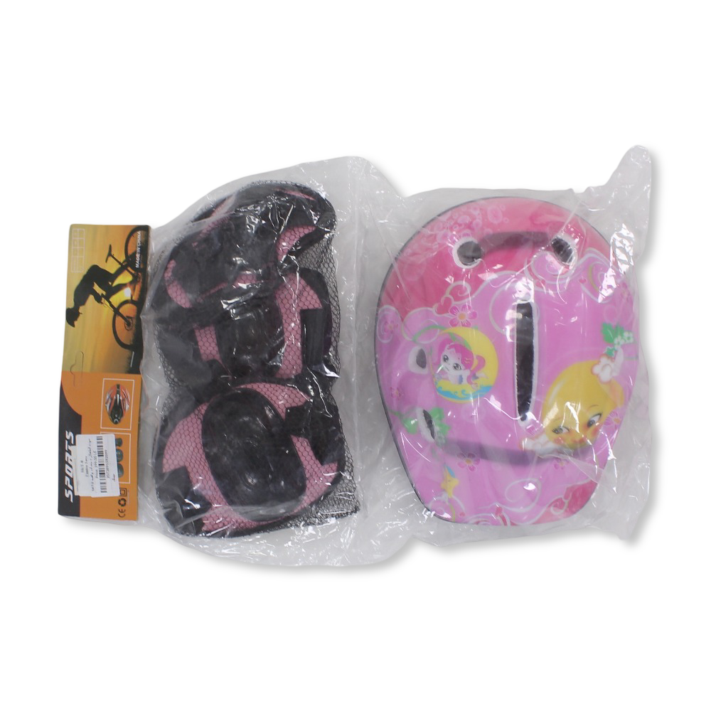Kids Protective Gear Set + Helmet 7 Pcs – Pink