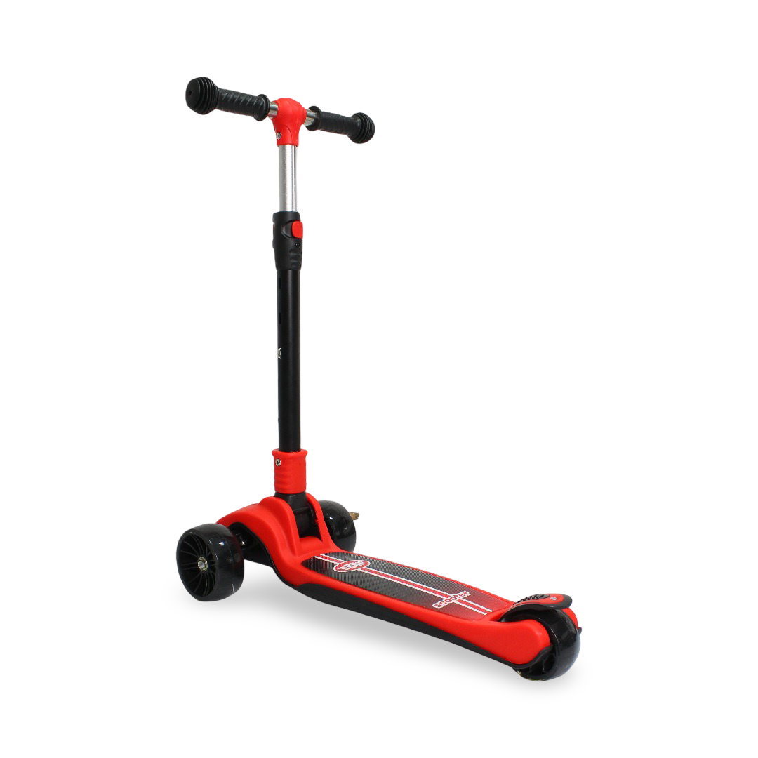 Kids 3-Wheels Scooter with LED Light – Red