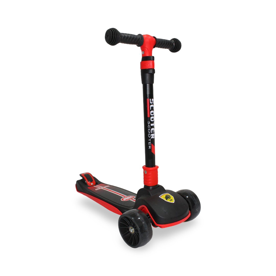 Kids 3-Wheels Scooter with LED Light – Black