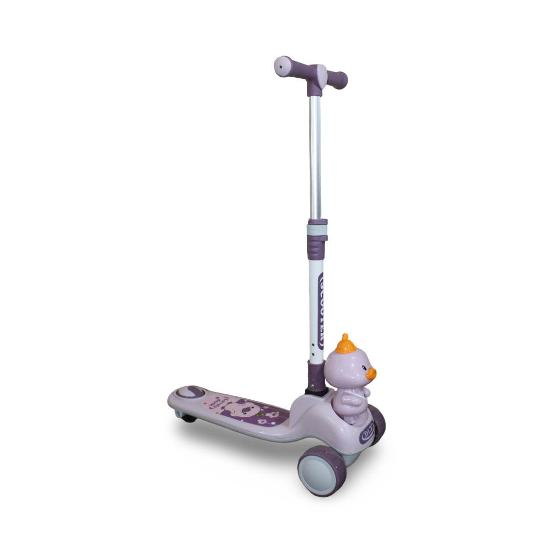 Kids 3-Level Scooter with Light-Up Wheels (Music & Lights) – Purple