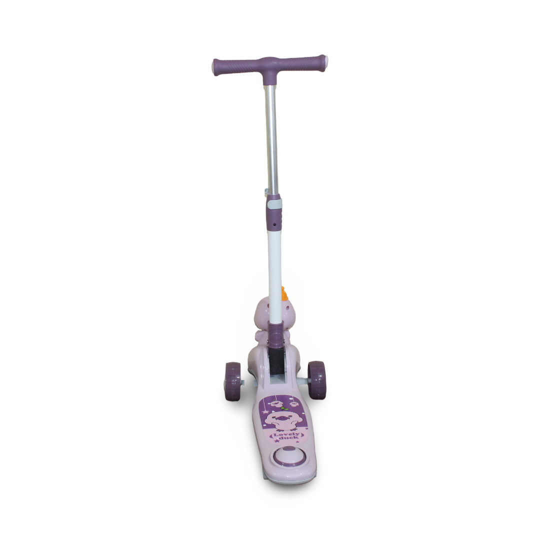Kids 3-Level Scooter with Light-Up Wheels (Music & Lights) – Purple