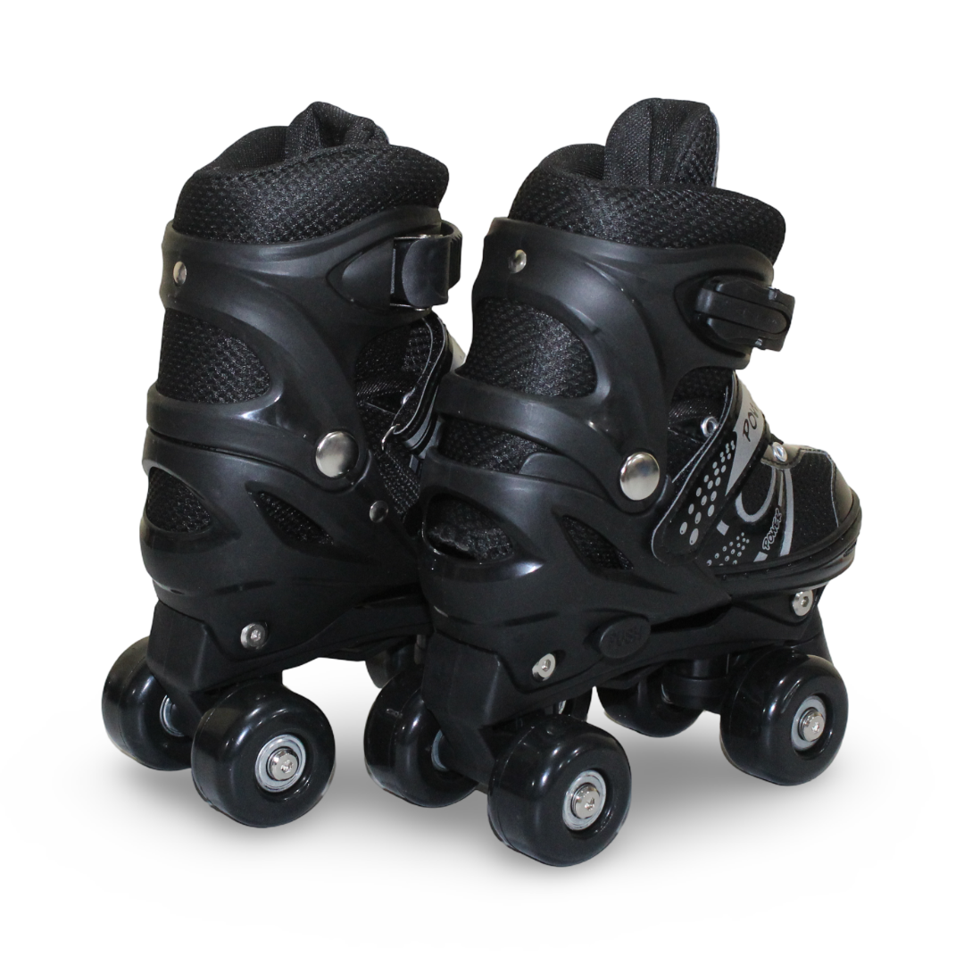 RG Kids 4-Wheel Roller Skates – Black (Small 31 to 34 )