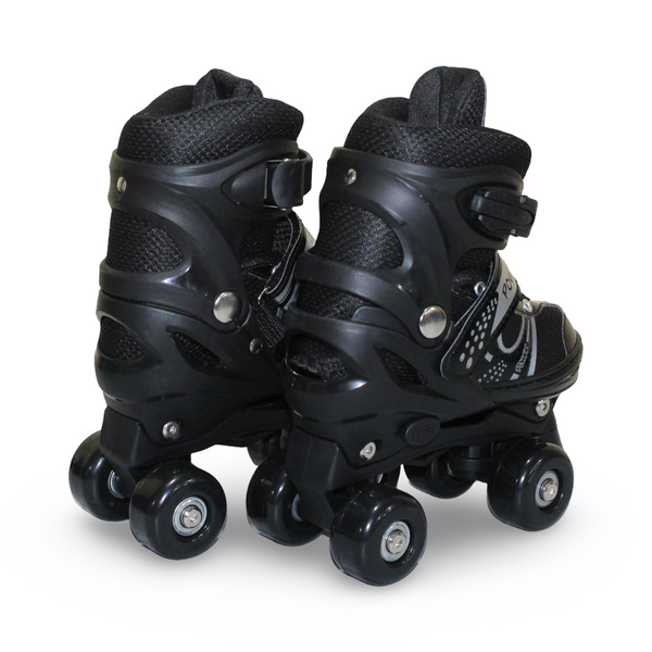 RG Kids 4-Wheel Roller Skates – Black (S)
