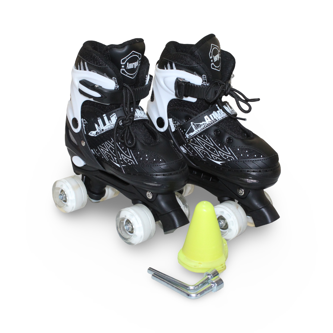 Children's Roller Skates Medium Size – Black & White - Toys - OKO