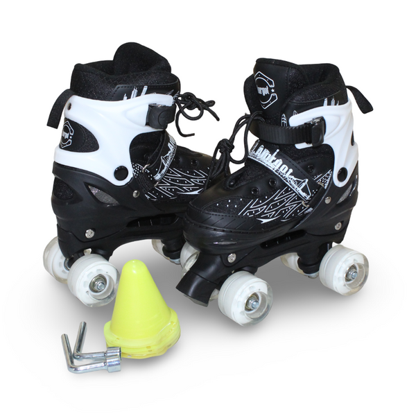 Children's Roller Skates Medium Size – Black & White