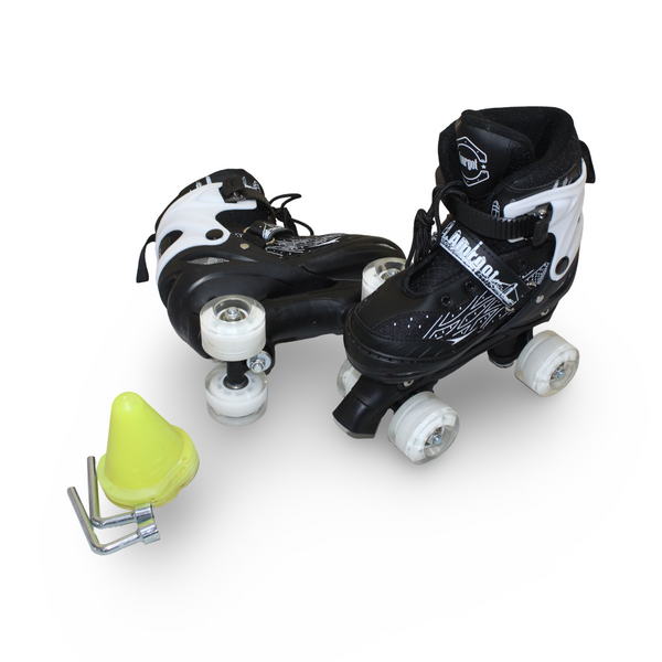 Children's Roller Skates Medium Size – Black & White