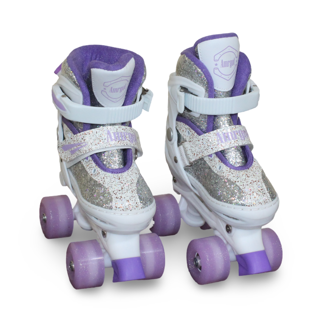 Children's Roller Skates Small Size – Purple & White
