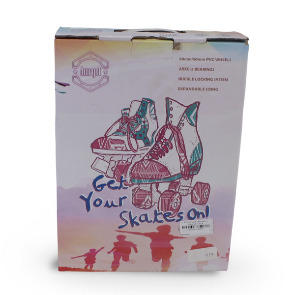 Children's Roller Skates Medium Size – Black & White
