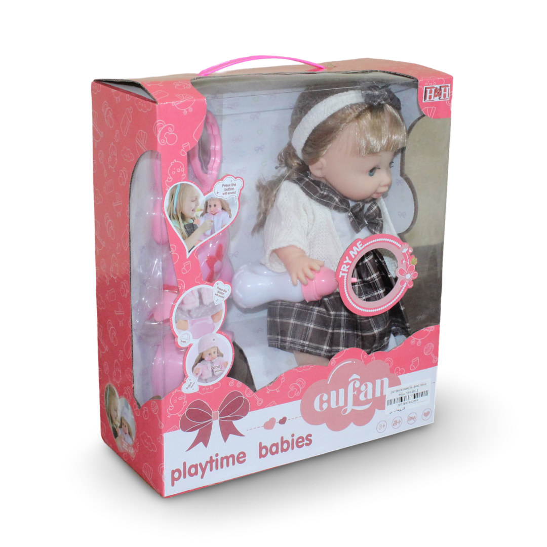 Cufan Silicone doll + Accessories – Brown Checks