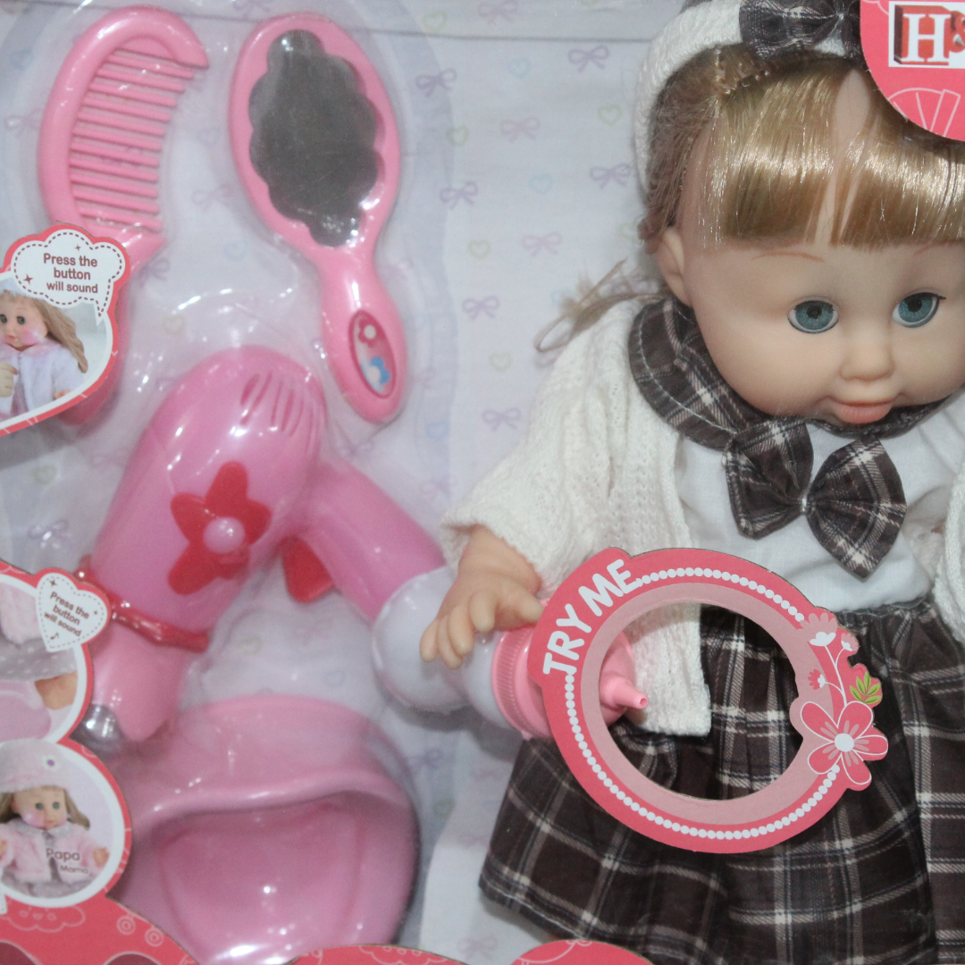 Cufan Silicone doll + Accessories – Brown Checks