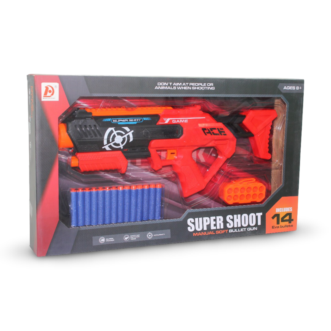 Super Shoot Soft Bullet Toy Gun (14 Eva Bullets)