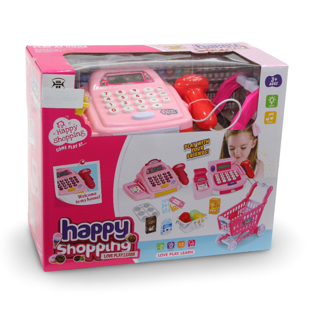 Happy Shopping Cash Register Toy Set – Pink