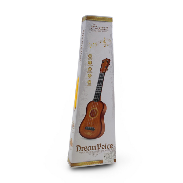 Dream Voice 4-String Acoustic Guitar Toy – Dark Brown