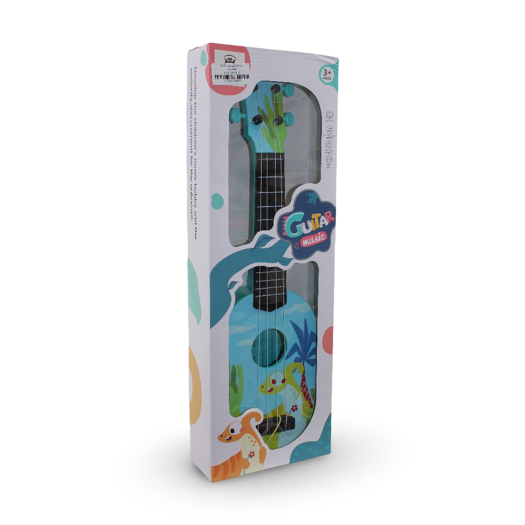 Dream Voice 4-String Acoustic Ukulele Toy – Baby Blue with Dino Print - Toys