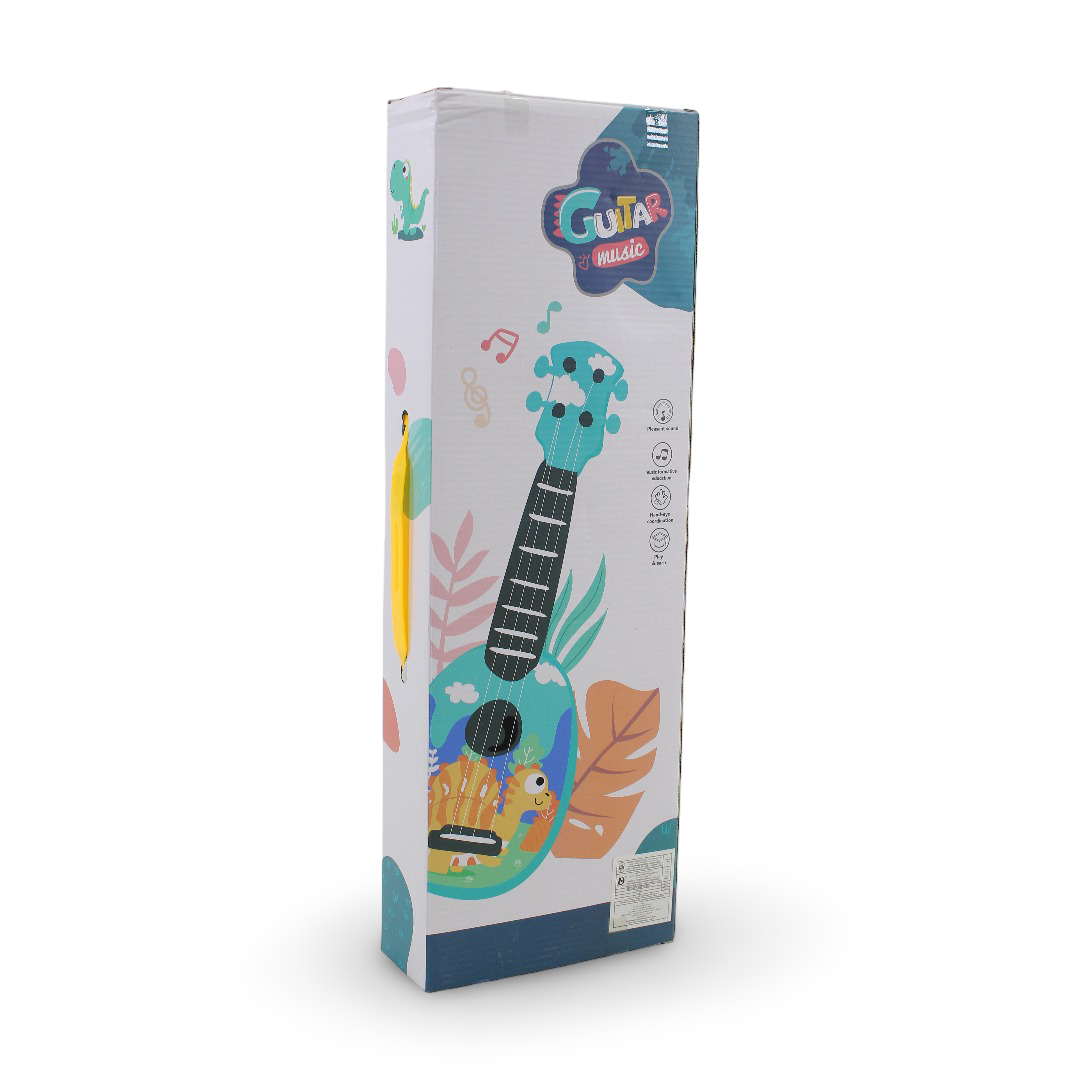 Dream Voice 4-String Acoustic Ukulele Toy – Baby Blue with Dino Print