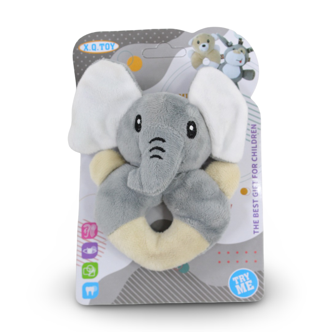 X.O. Toy Plush Baby Rattle – Elephant Design