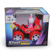 Spin Roll Stunt Car Remote-Controlled Toy with LED Lights – Red with Rabbit Design