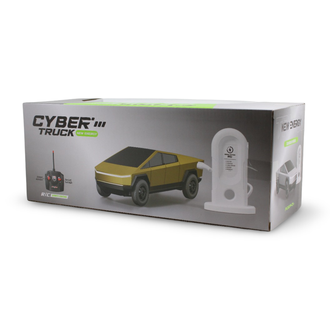 Remote-Controlled Tesla Cyber Truck Toy – Gold