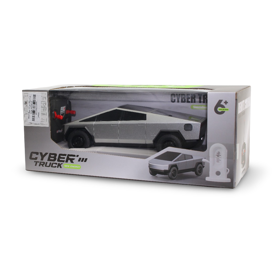 Remote-Controlled Tesla Cyber Truck Toy – Silver