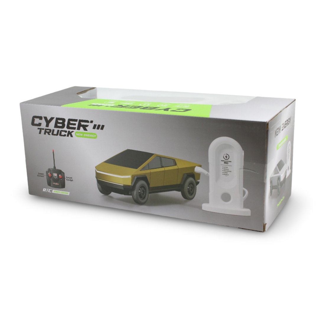 Remote-Controlled Tesla Cyber Truck Toy – Silver