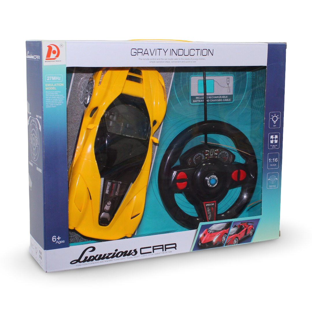 Luxurious RC Car with Gravity Induction Steering – Yellow & Black