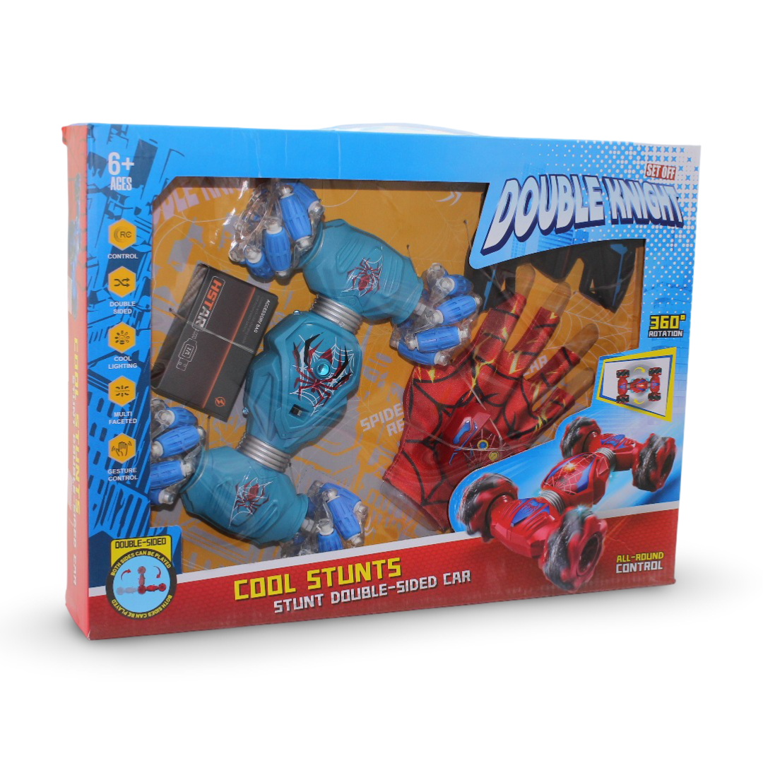 Double Knight Gesture Control RC Stunt Car – Blue