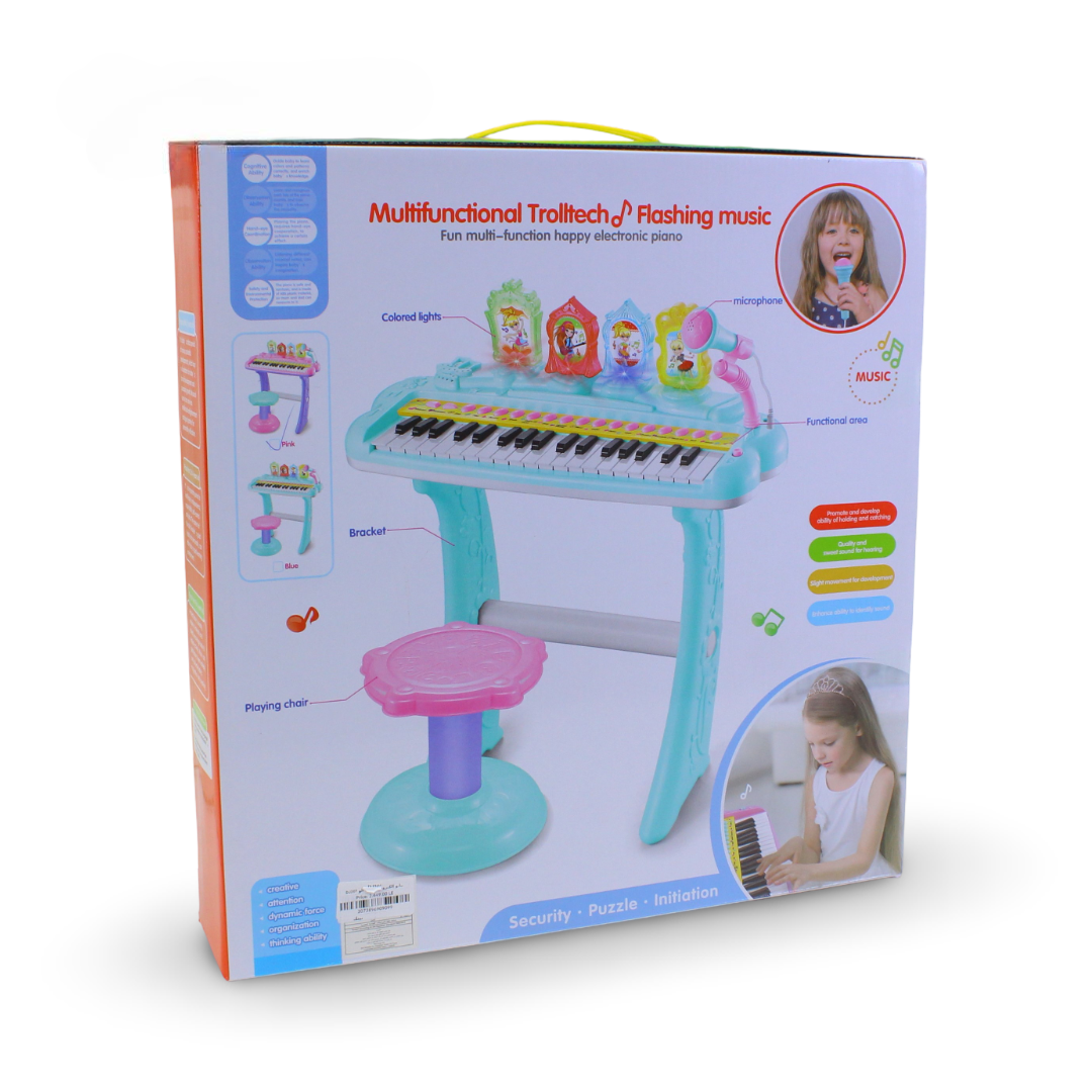 Multifunctional 37-Key Kids Electronic Piano Keyboard Set – Pink