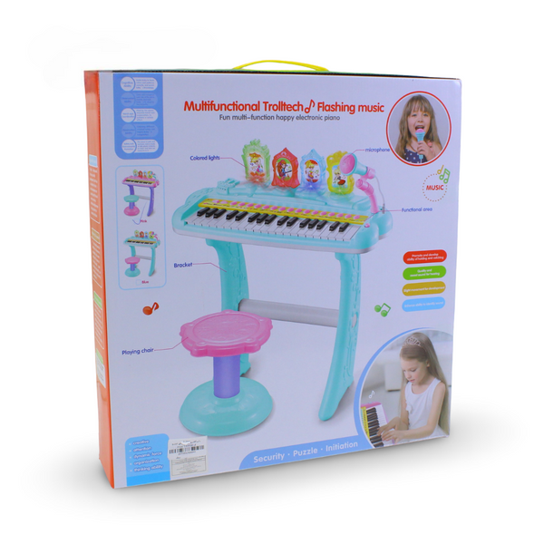 Multifunctional 37-Key Kids Electronic Piano Keyboard Set – Pink