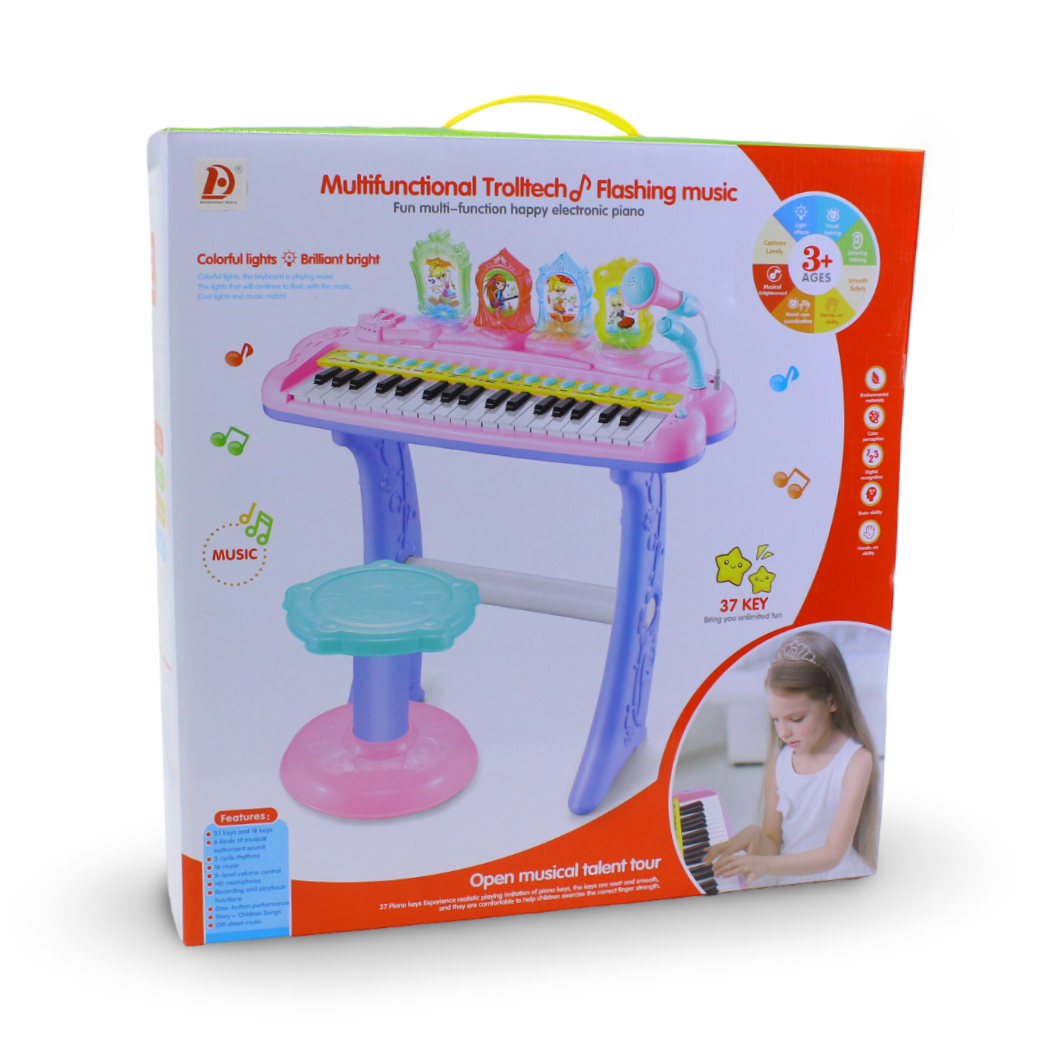 Multifunctional 37-Key Kids Electronic Piano Keyboard Set – Aqua
