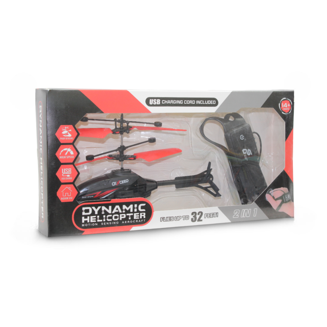 Dynamic Helicopter Motion Sensing Aircraft – Red & Black