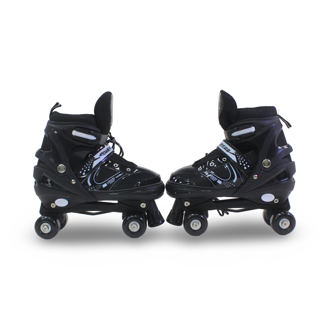 Sport Double Wheels Adjustable Kids' Roller Skates (L Size) – Black