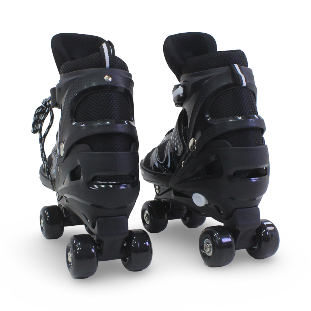 Sport Double Wheels Adjustable Kids' Roller Skates (L Size) – Black
