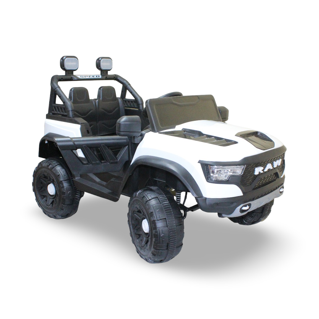 Jeep RAW Two-Seat Ride-On Car – White