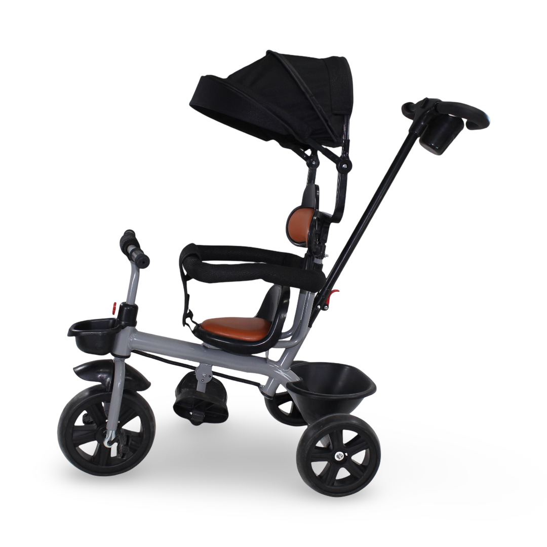 Kids Tricycle with 360 Degree Seat Rotating – Black
