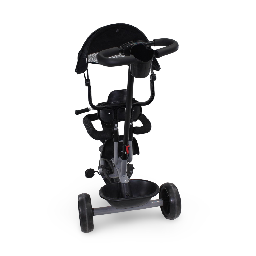 Kids Tricycle with 360 Degree Seat Rotating – Black