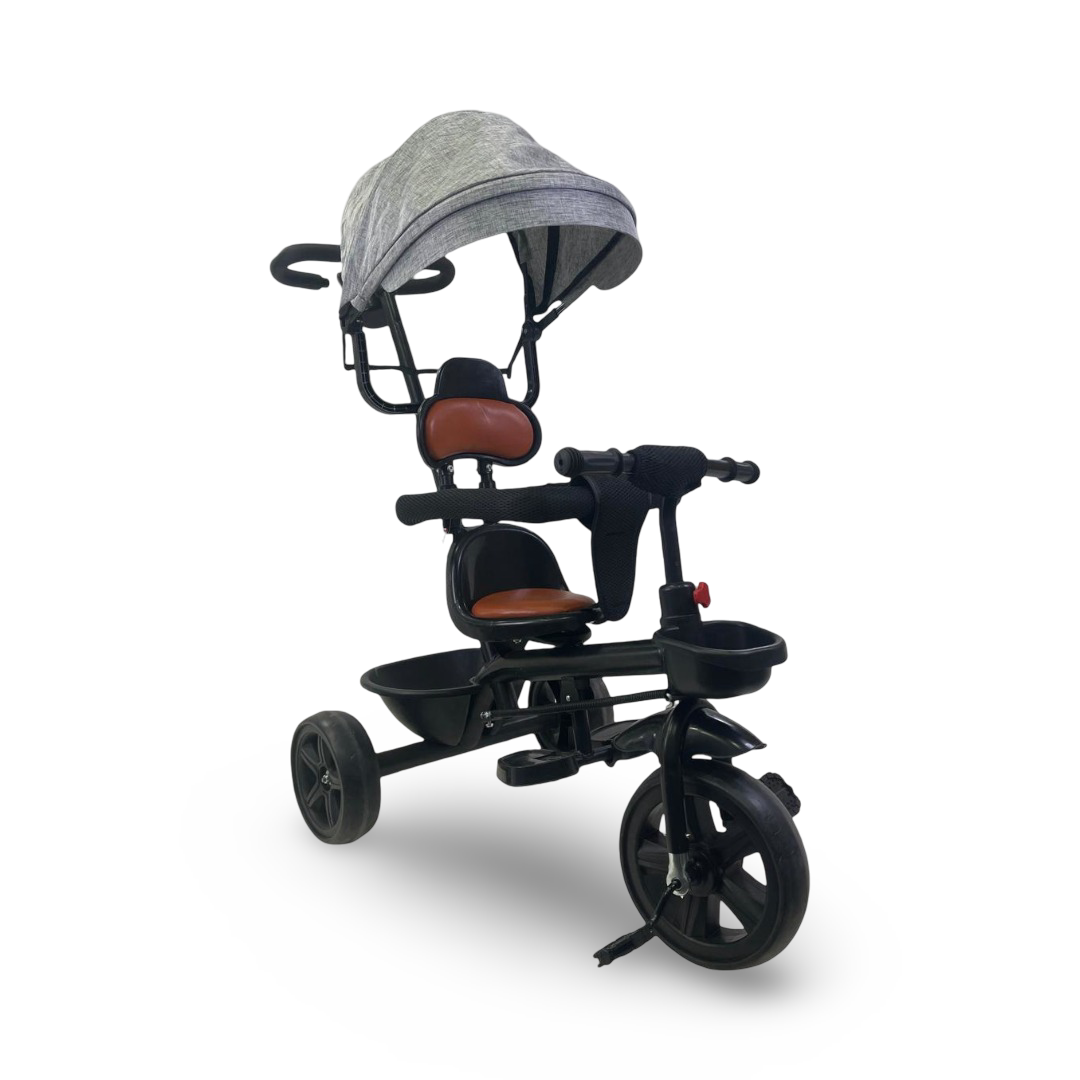 Kids Tricycle with 360 Degree Seat Rotating – Grey
